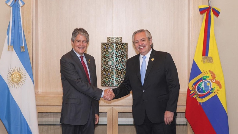 Alberto Fernández en Lima: Tuvo una reunión con el presidente ecuatoriano Guillermo Lasso